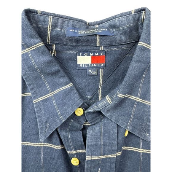 TOMMY HILFIGER BLUE BUTTON UP SHIRT SIZE XL | K1 - Picture 2 of 5